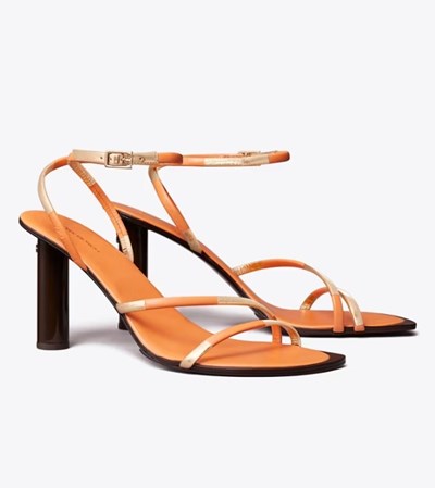 Tory Burch Split Mignon Snörade Heels Sandaler Dam Orange | YGJEL-0592