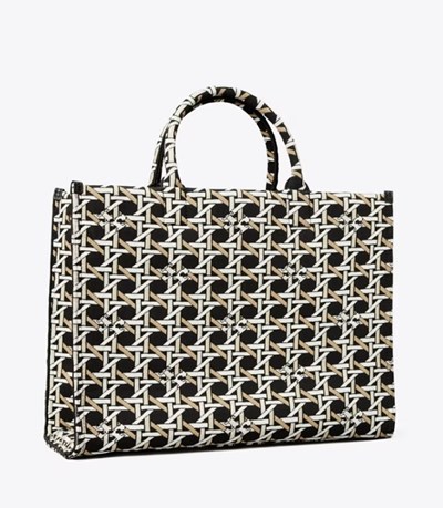 Tory Burch Square Knit Handväska Dam Svarta Vita | CEAPJ-2180