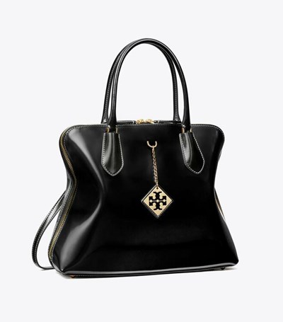 Tory Burch Swing Satchel Väska Dam Svarta | HBESZ-3856