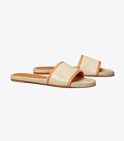 Tory Burch T Monogram Badtofflor Dam Grädde | JMUVI-0781