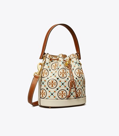 Tory Burch T Monogram Contrast Embossed Bucket Bag Dam Vita | UWLKO-4615
