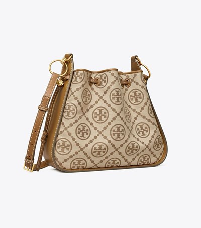 Tory Burch T Monogram Jacquard Bell Satchel Väska Dam Beige | XBUJR-4125