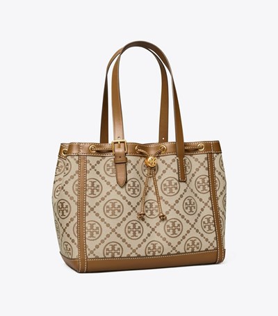 Tory Burch T Monogram Jacquard Small Toteväska Dam Bruna | VSBGA-7389