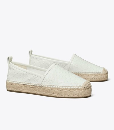 Tory Burch T Monogram Platform Badtofflor Dam Vita | FBKRA-0391
