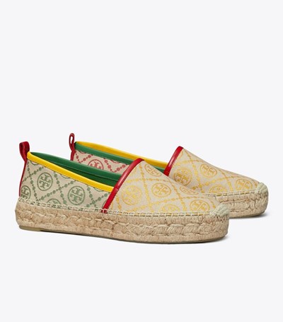 Tory Burch T Monogram Platform Espadrille Dam Röda | TPSRY-8190