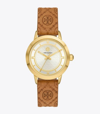 Tory Burch T Monogram Tory Stainless Steel, 32 X 42mm Klocka Dam Guld | RANVC-2916