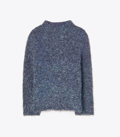 Tory Burch Tinsel Mockneck Tröjor Dam Blå | CGRFY-0946