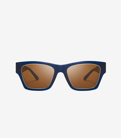 Tory Burch Trace Solglasögon Dam Marinblå Bruna | KFSGL-3029