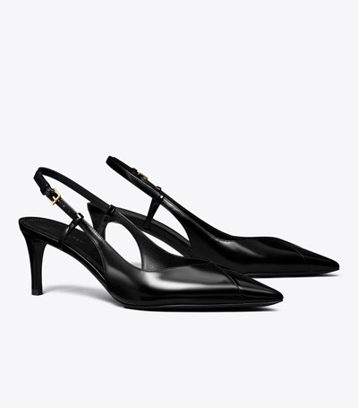 Tory Burch Triangle Slingback Sandaler Dam Svarta | IXSON-2954