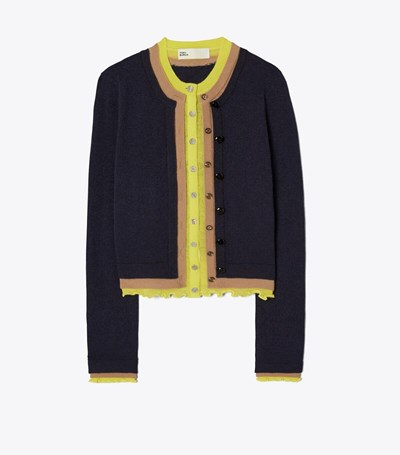 Tory Burch Triple Layer Cashmere Tröjor Dam Marinblå | MSYTN-9480