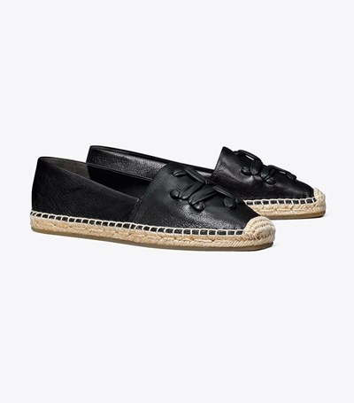 Tory Burch Woven Double T Aline Espadrille Dam Svarta | TRIWQ-1460