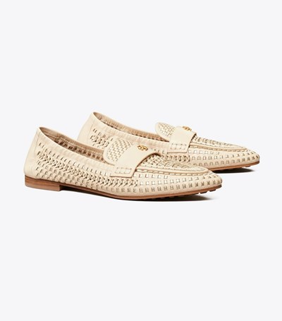 Tory Burch Woven Loafers Dam Beige | KPESZ-9835